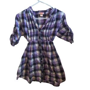 Purple Plaid Mossimo Blouse- Size Medium